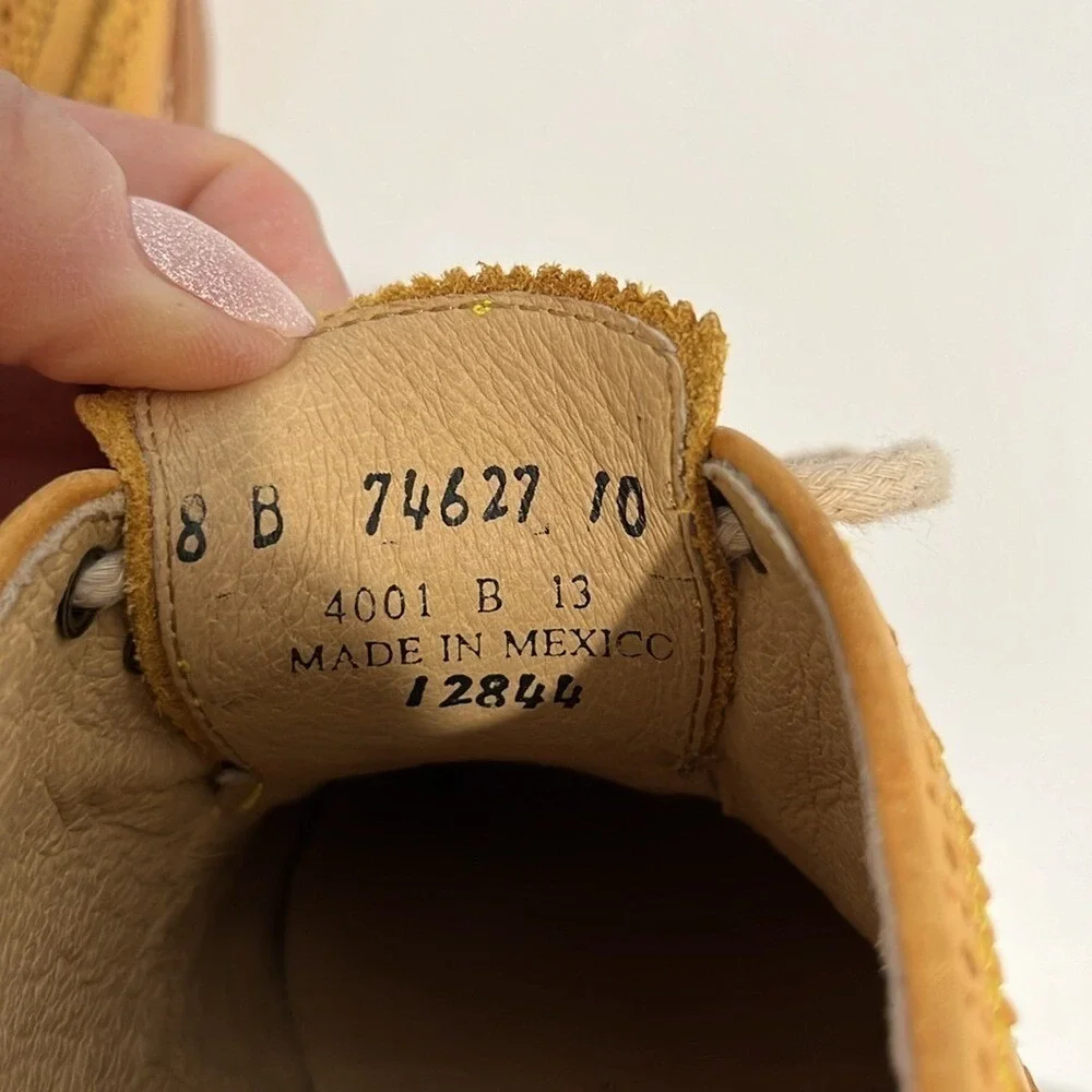 Frye Leather Oxford‎ Wingtip Shoes Men's Sz 8 Tan Dress Classic Perforated Laces